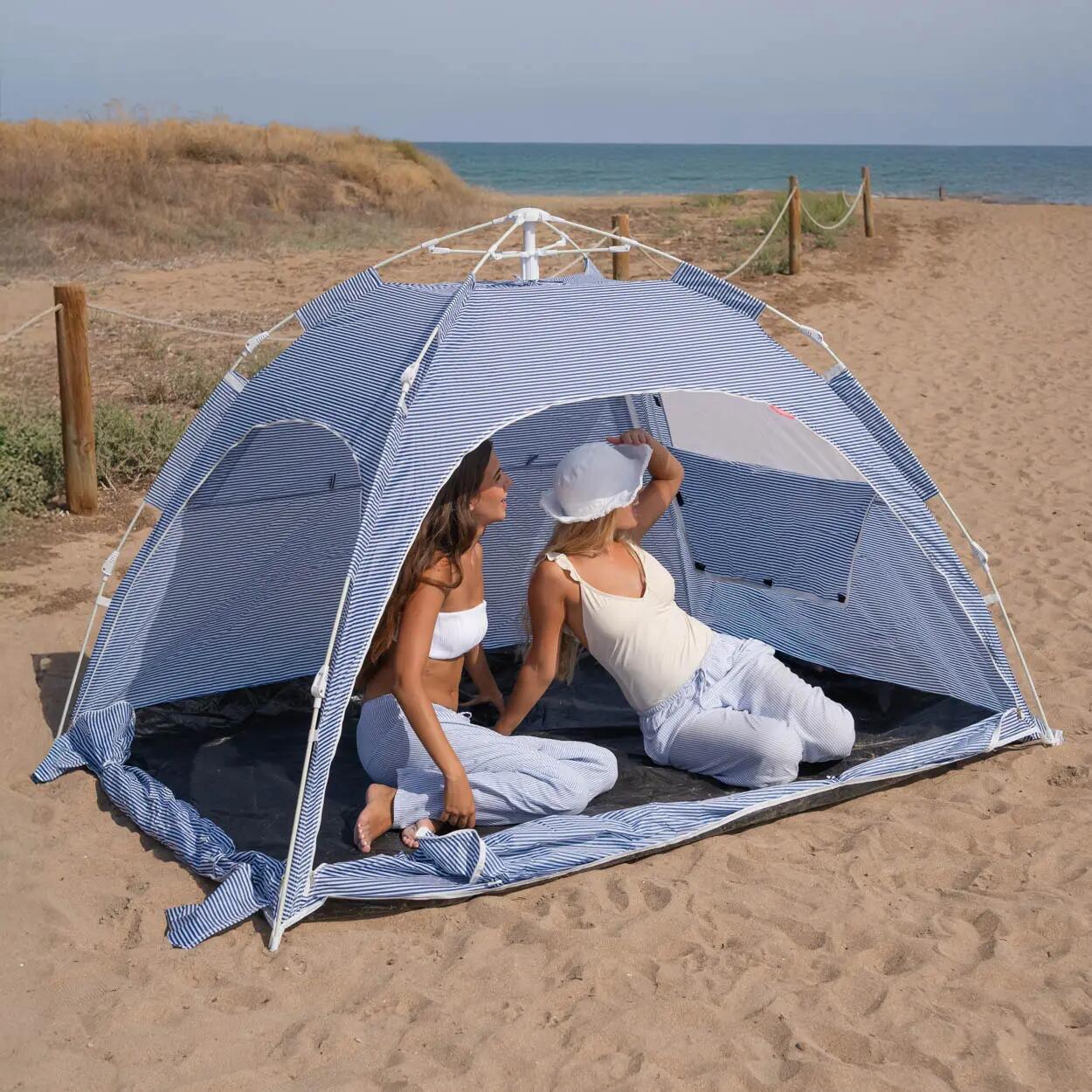 Flamingueo strandzelt upf50+ faltbar blau 3/8