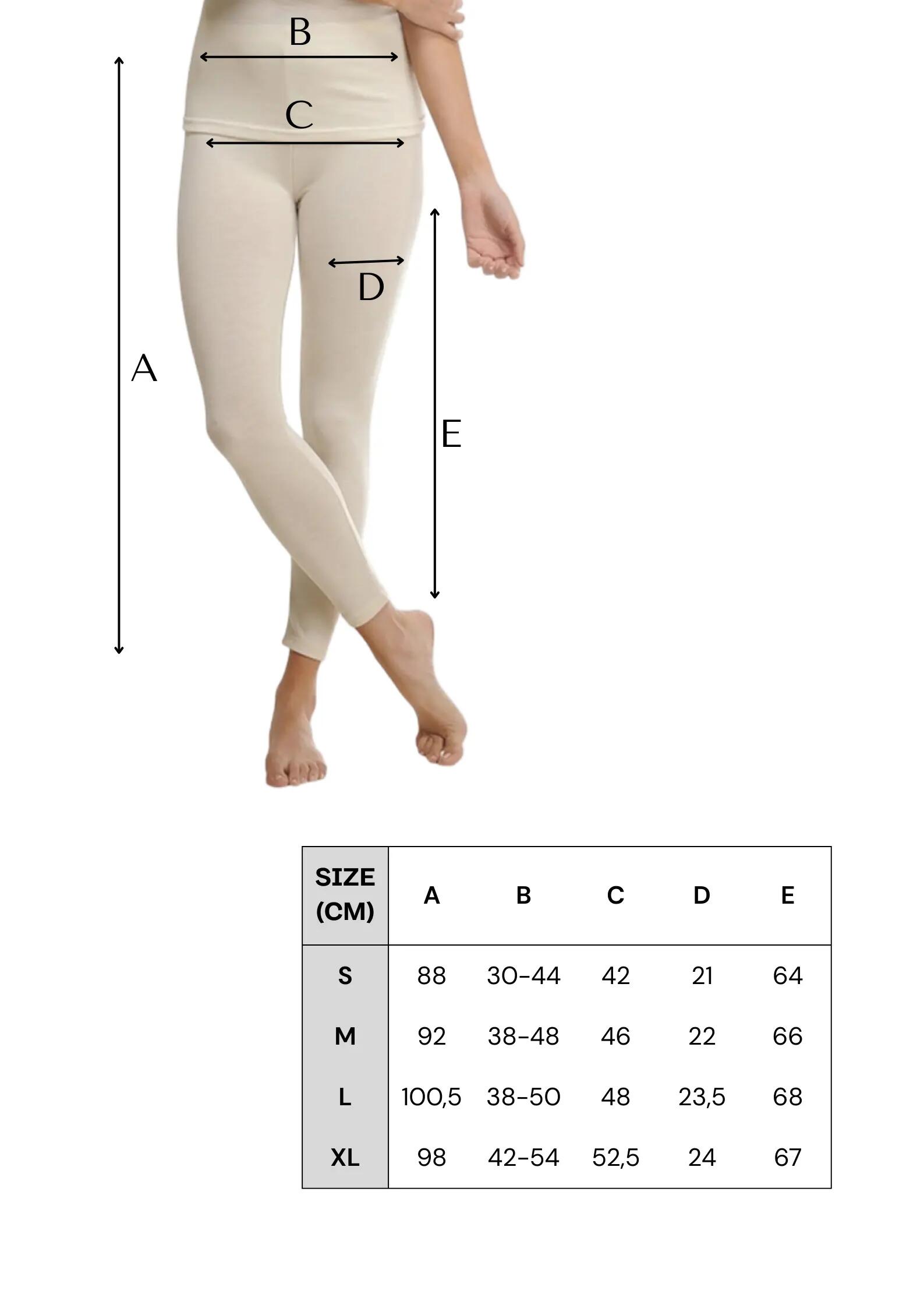 Damskie Getry z Wełny Merino S, Ecru 2/2