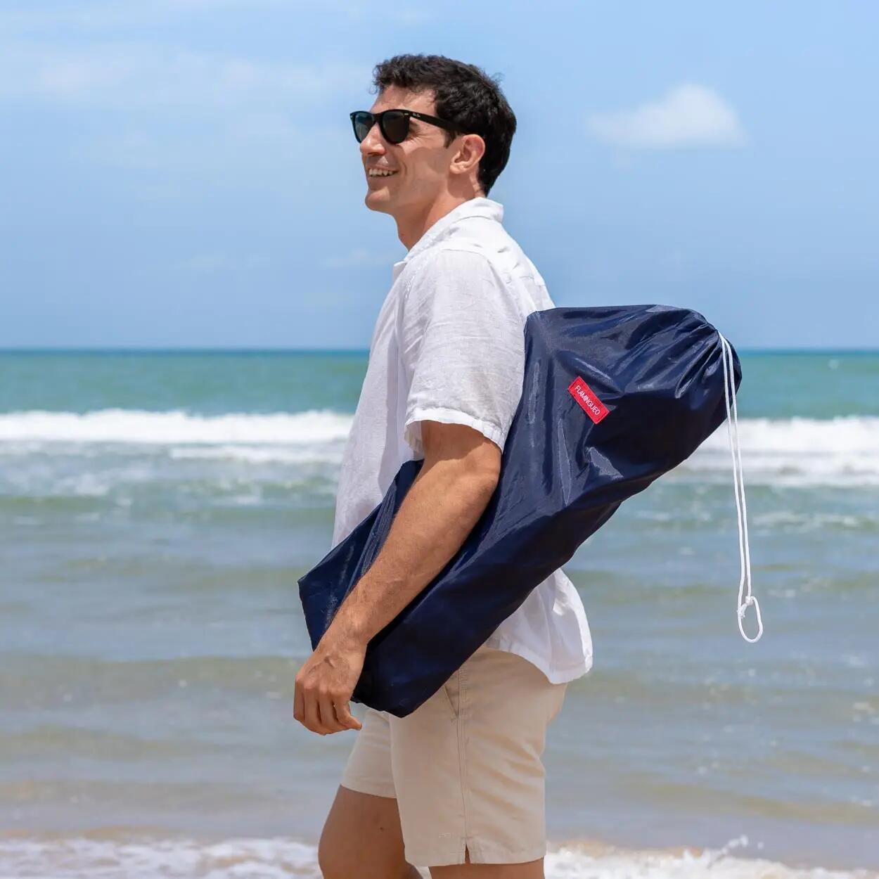 Flamingueo leichter gepolsterter strandstuhl stahl polyester blau 7/7