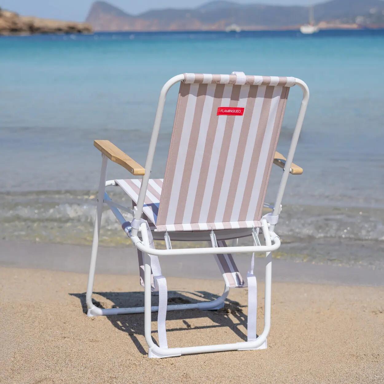 Flamingueo strandstuhl aluminium beige 5/6