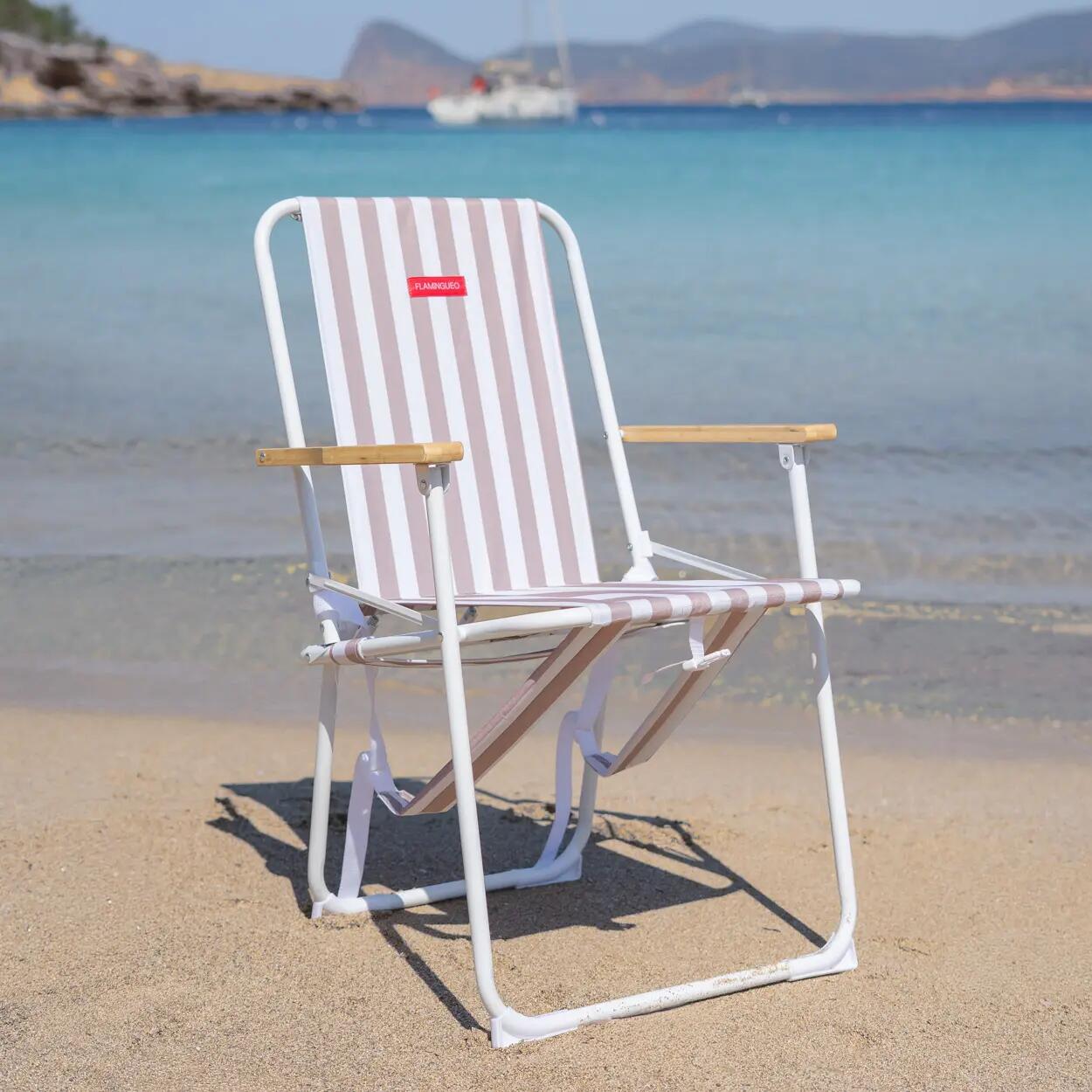 Flamingueo strandstuhl aluminium beige 2/6