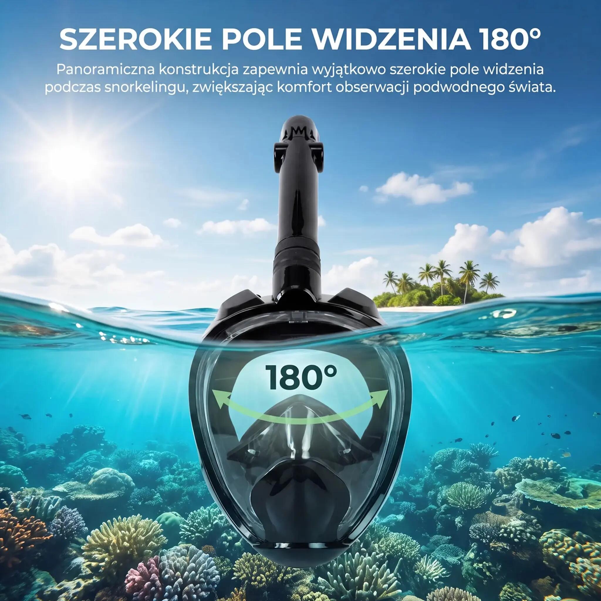 Maska Do Nurkowania Panoramiczna Pełnotwarzowa 180° No Fog Weep Lg Pro L/Xl 9/11