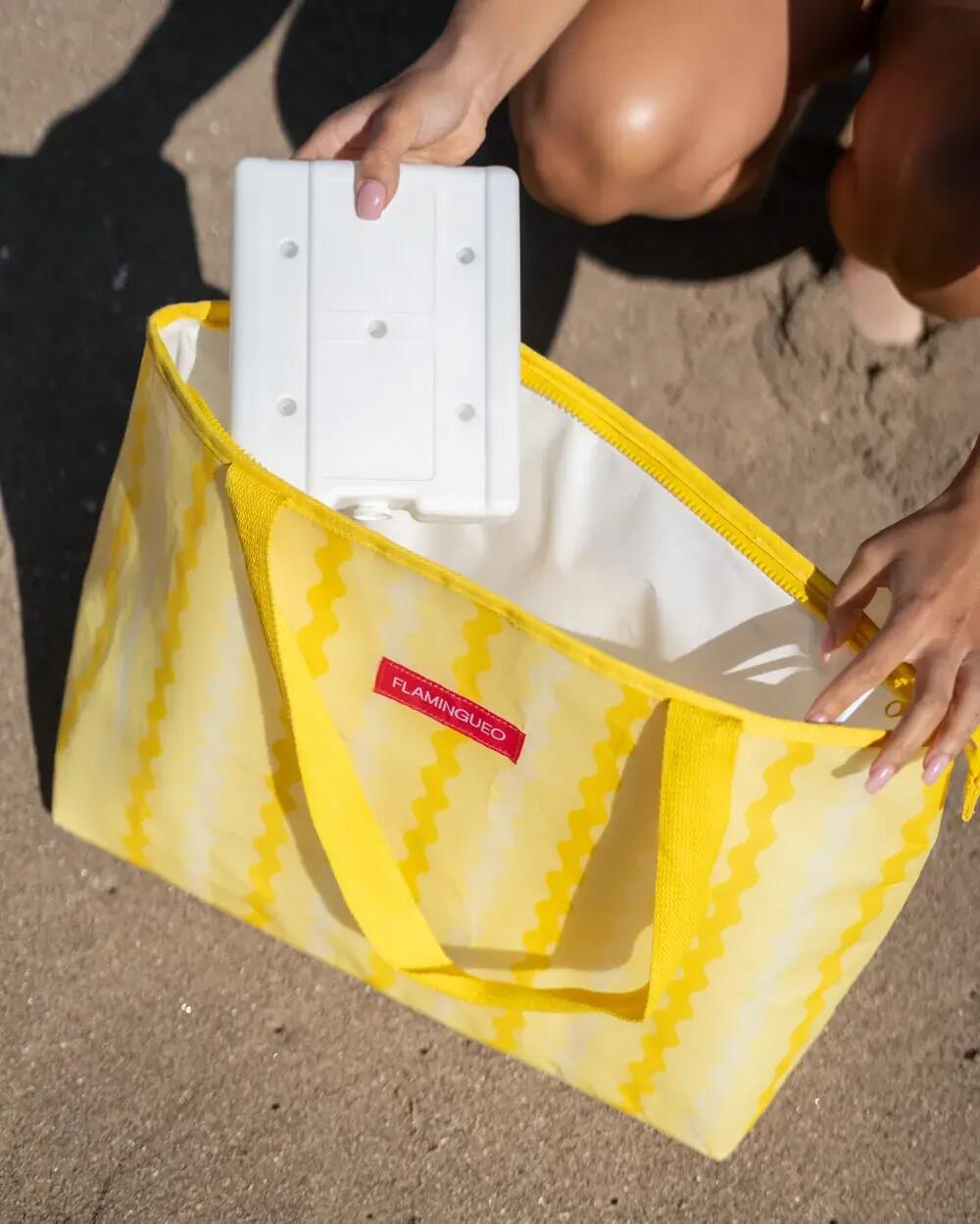 Flamingueo bolsa nevera térmica 28l con abridor amarillo 3/7