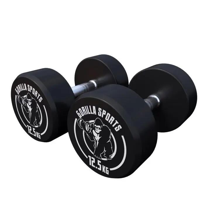 Zestaw hantli 2x 12,5 kg żeliwnych stałych Gorilla Sportsa 2/4