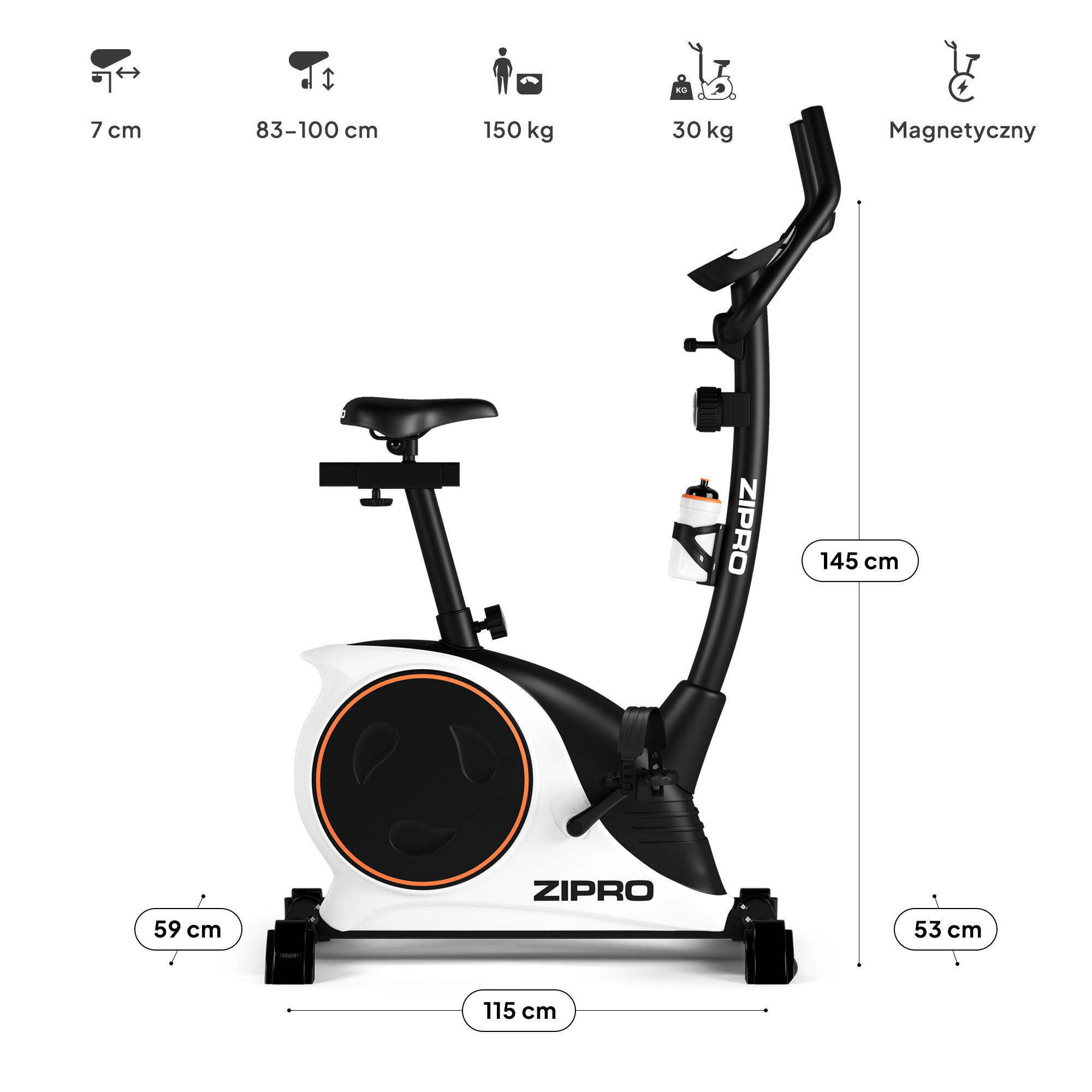 Vélo d'appartement magnétique Zipro Nitro RS pour fitness et cardio 11/16