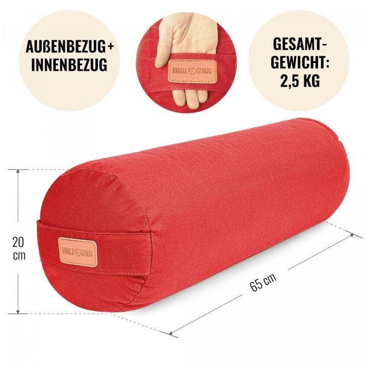 Bolster Yoga Pilates Gorilla Sports Rojo 5/7