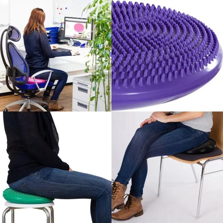 Pernă cu aer MOVIT, pentru șezut/fitness mov, inclusiv pompă de aer, lila