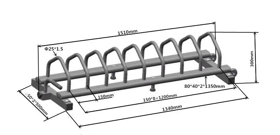 RACK DE RANGEMENT MOBILE POUR POIDS DISQUES | MUSCULATION 5/7
