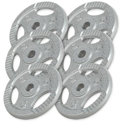 Gewichten - Set 30 kg - 6 x 5 kg - Gripper Gietijzer - 30 mm