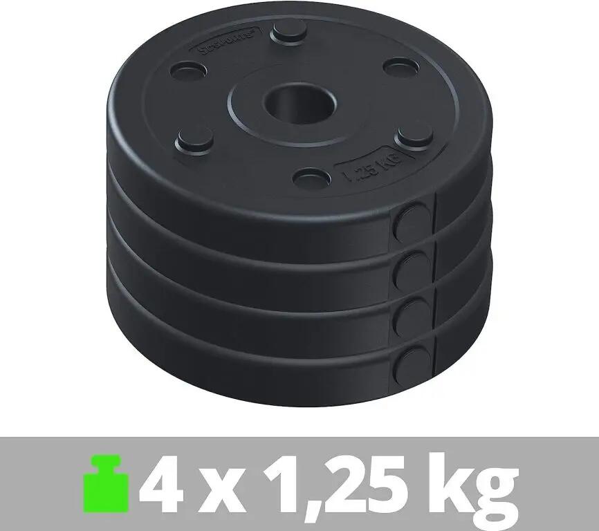 Set de placi de greutati 5 KG (4x1.25 KG) 30 si 31mm umplute cu ciment 2/6