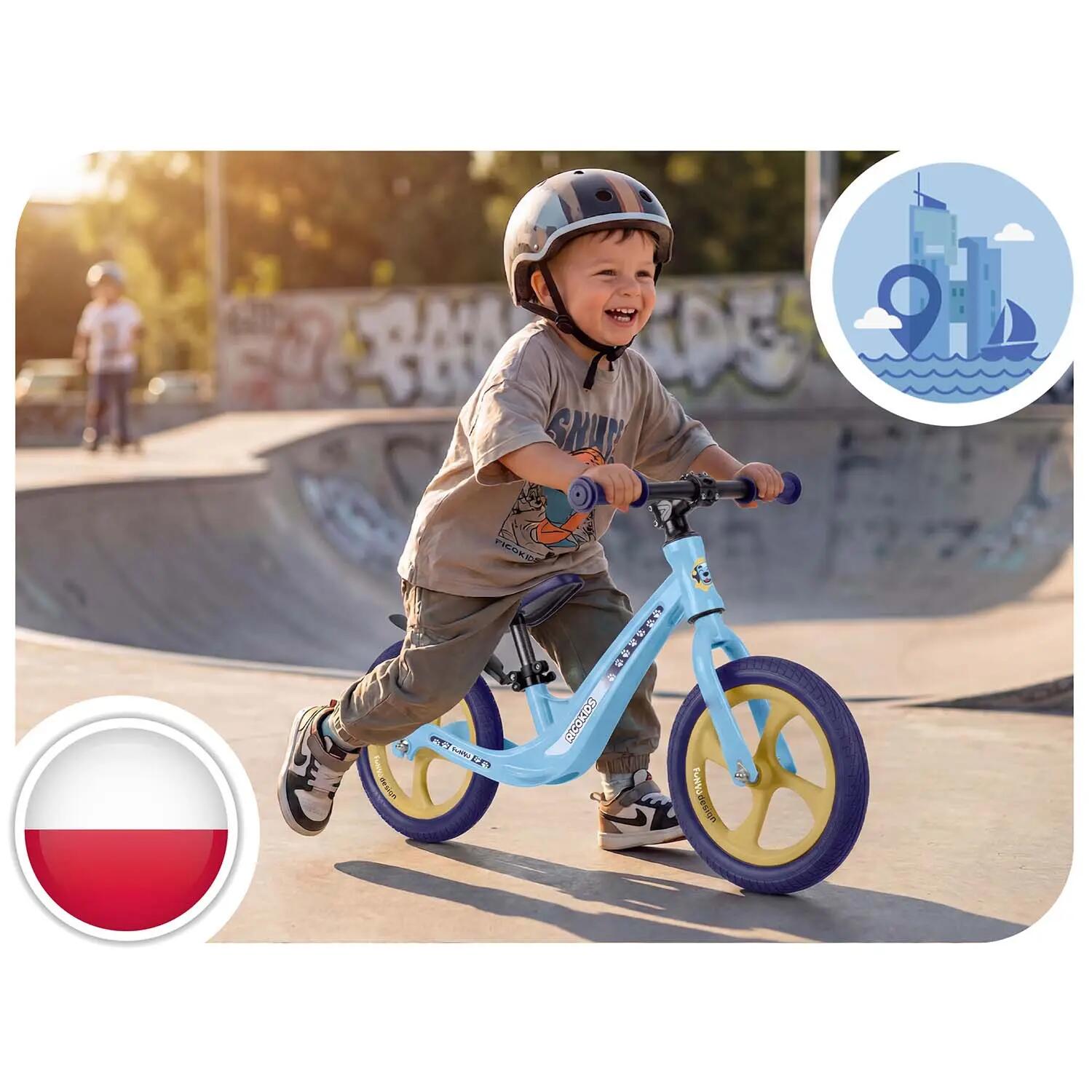 RICOKIDS Laufrad Lauflernrad Fahrrad Kinderrad höhenverstellbar EVA 12 Zoll 4/7