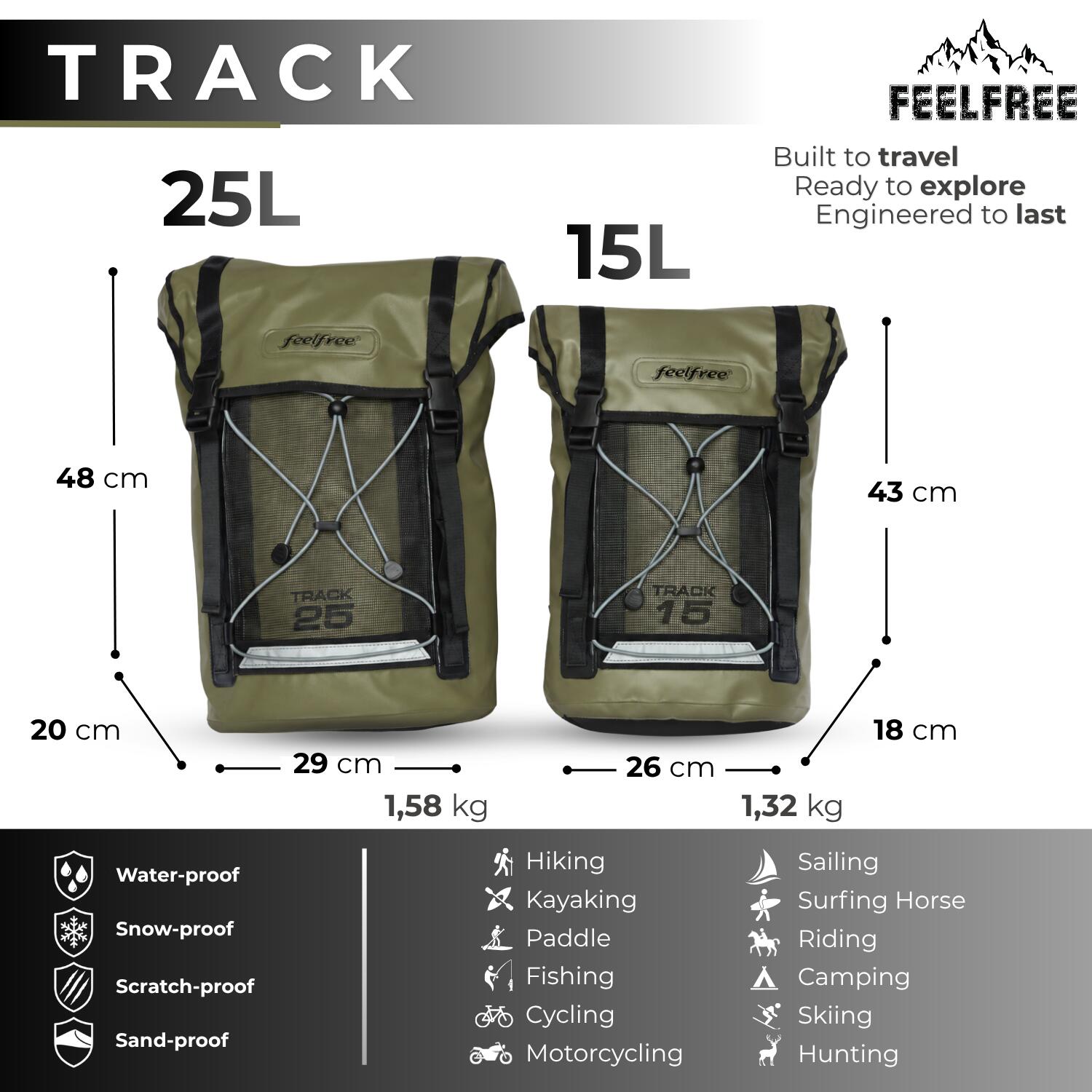 Sac à dos étanche Track 15L 6/13