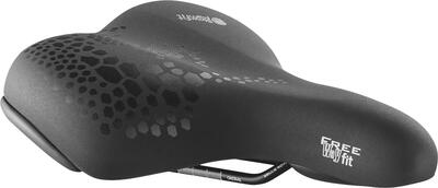 Fietszadel freeway fit, zwart, unisex, 257x210mm, relaxed