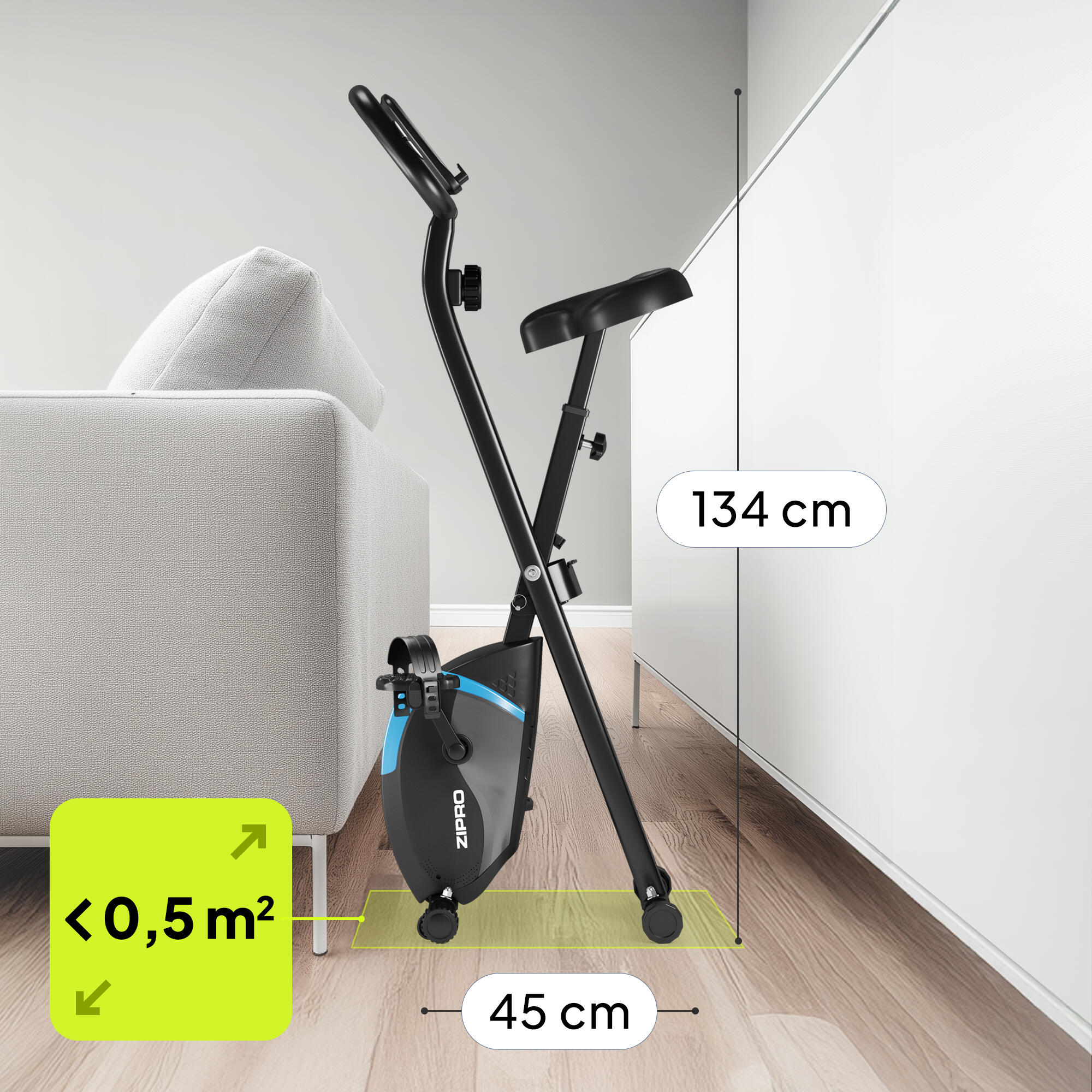 Vélo d'appartement pliable Zipro Future X magnétique pour fitness et cardio 8/16