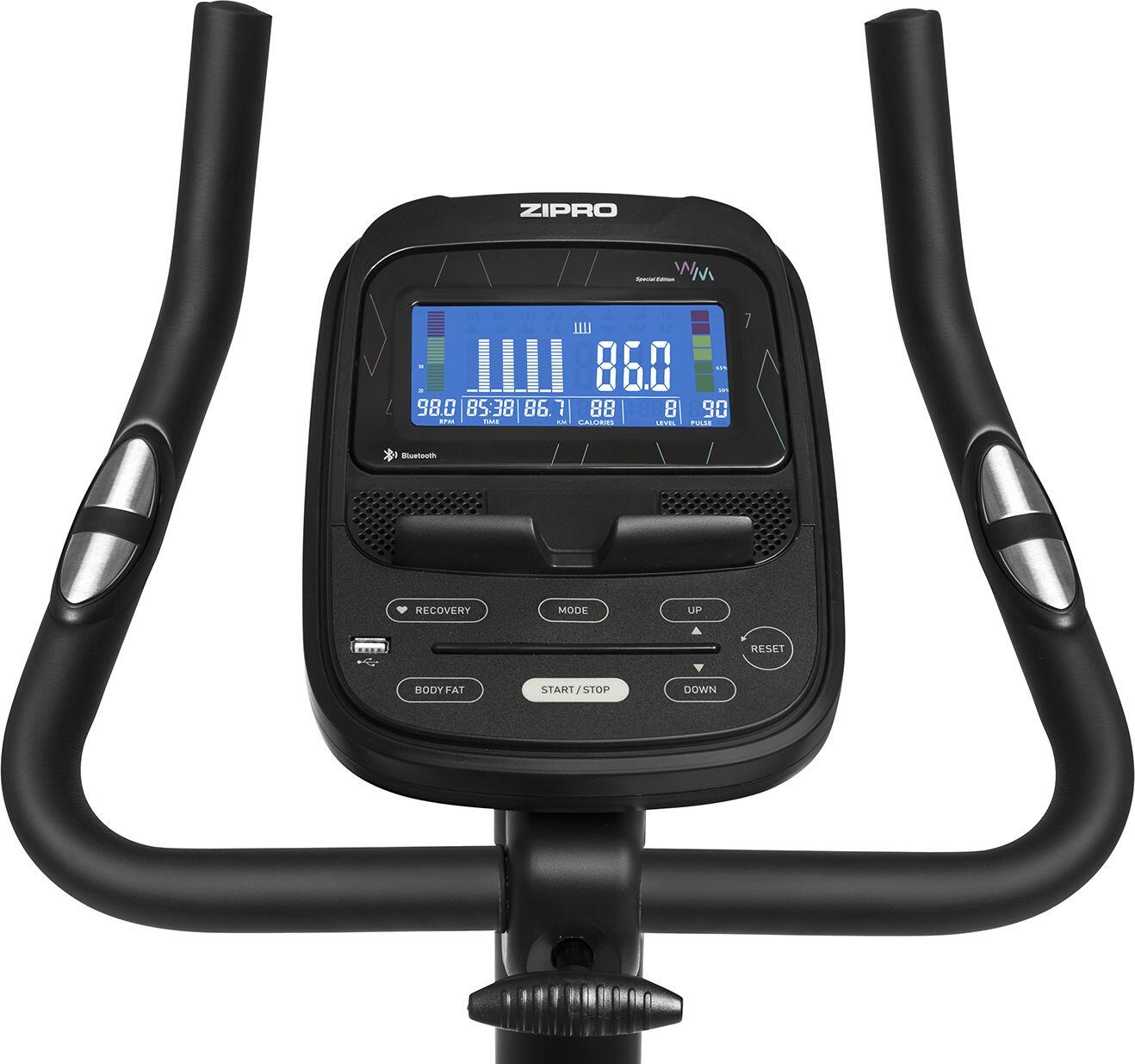Bicicleta estática electromagnética Zipro Flame WM con iConsole+ Kinomap cardio 12/16