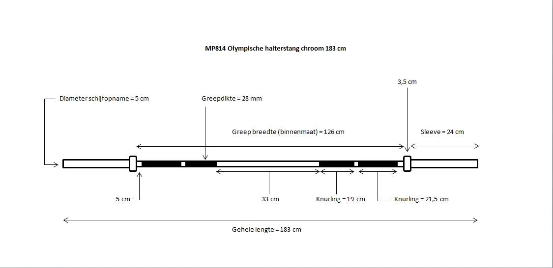 Olympische Halterstang - 14,5 kg 4/5