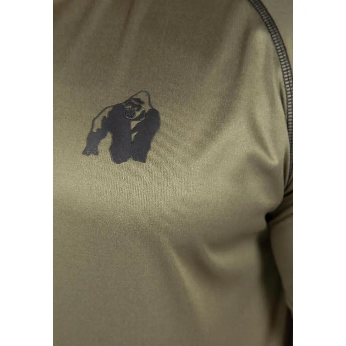 Camiseta Musculación Manga Corta Poliéster Hombre GORILLA WEAR Performance Verde 6/7
