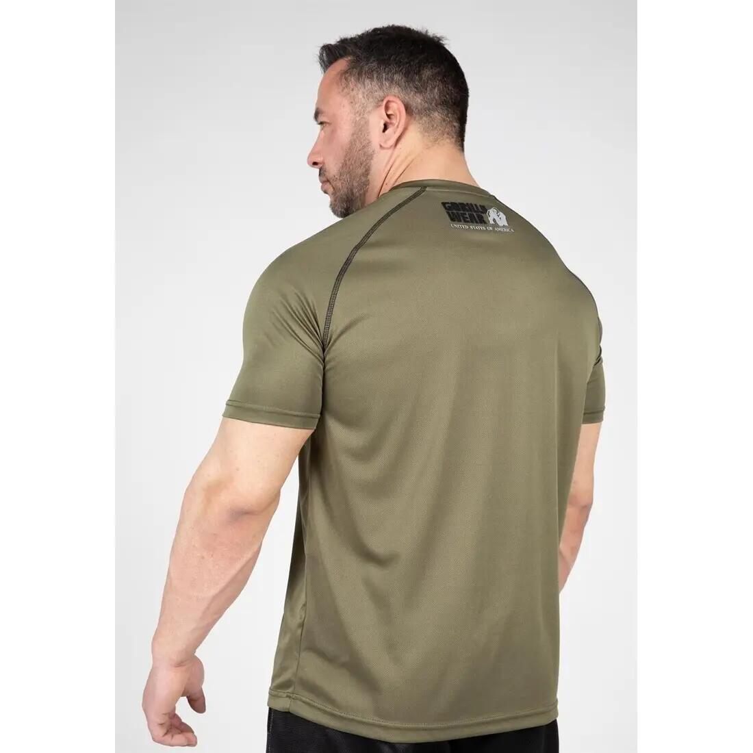 Camiseta Musculación Manga Corta Poliéster Hombre GORILLA WEAR Performance Verde 5/7
