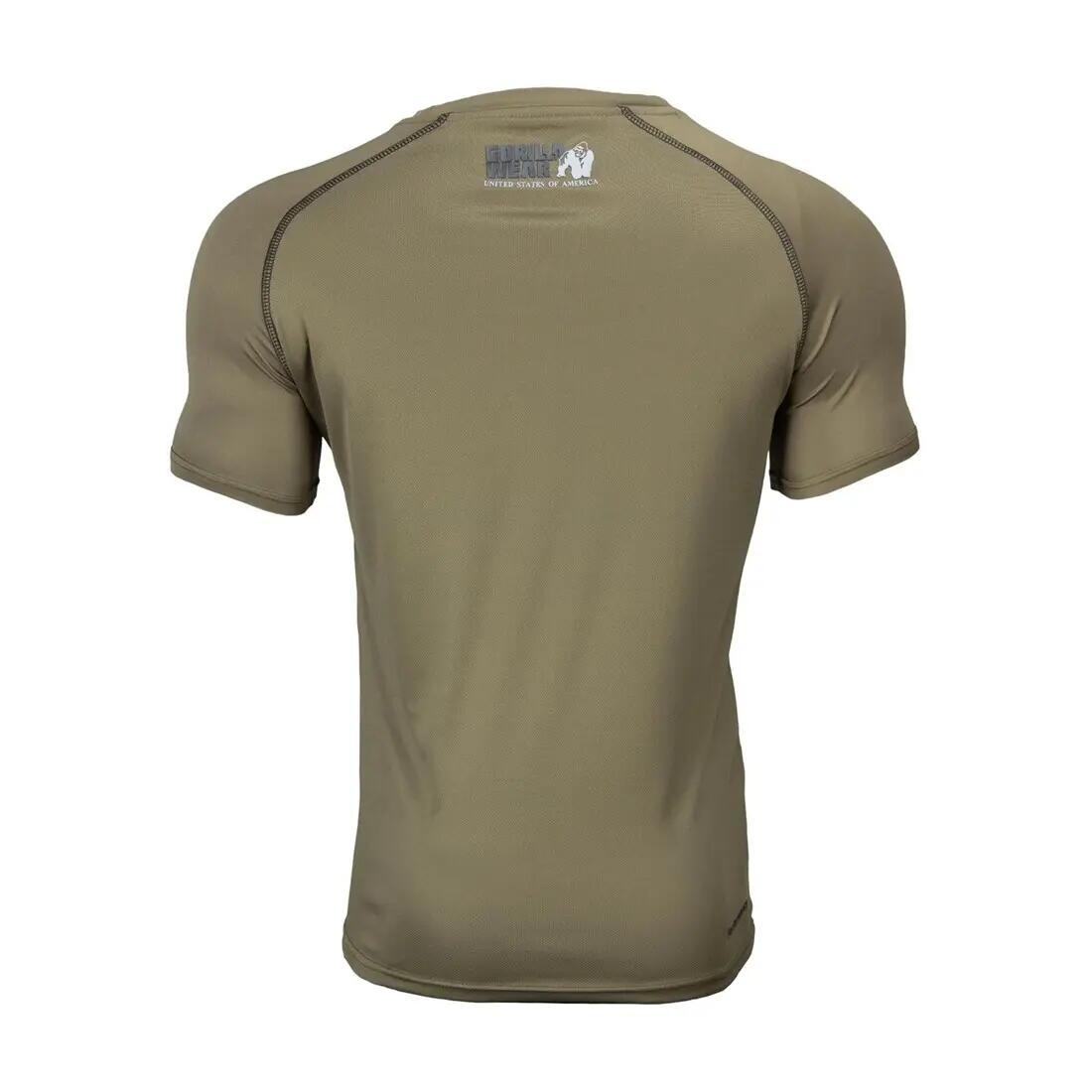 Camiseta Musculación Manga Corta Poliéster Hombre GORILLA WEAR Performance Verde 4/7