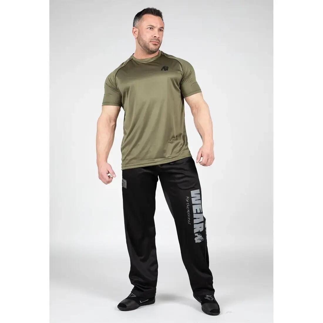 Camiseta Musculación Manga Corta Poliéster Hombre GORILLA WEAR Performance Verde 3/7
