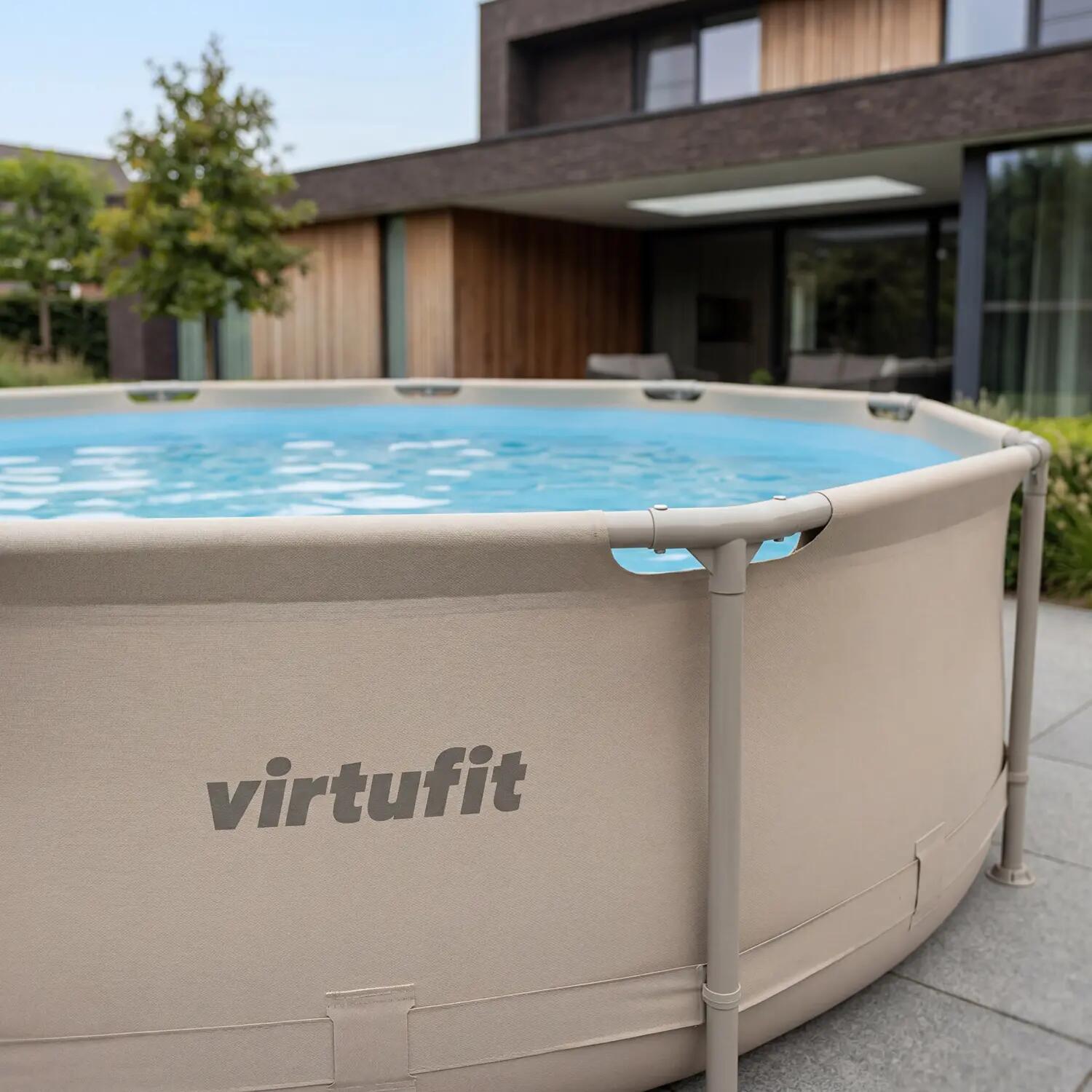 Swimming Pool - Round - Ø244 x 76 cm - Beige - Including Filter Pump 3/7