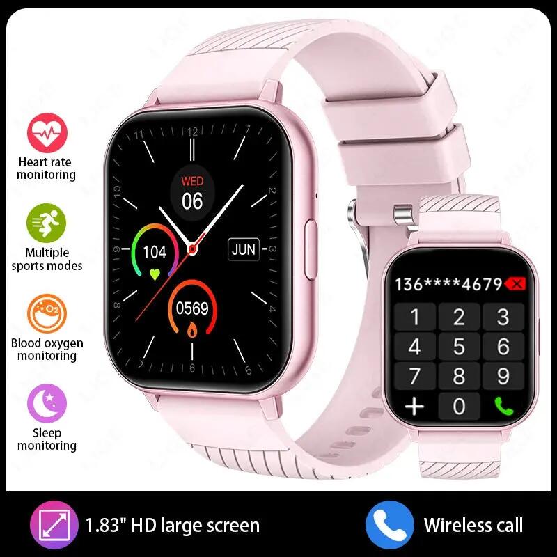 Smart Watch Bluetooth Call Fitness Tracker Heart Rate Blood Oxygen Pink