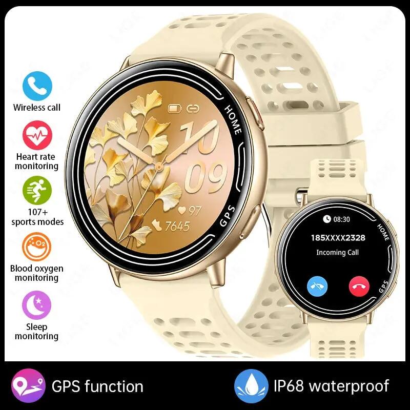 Smart Watch GPS Fitness Tracker Bluetooth Call Heart Rate Yellow
