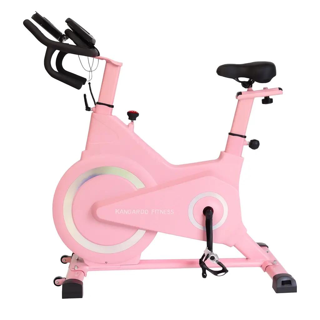 Kangaroo Fitness Magnetic Friction Spin Bike (Pink) – Heavy Duty 150kg