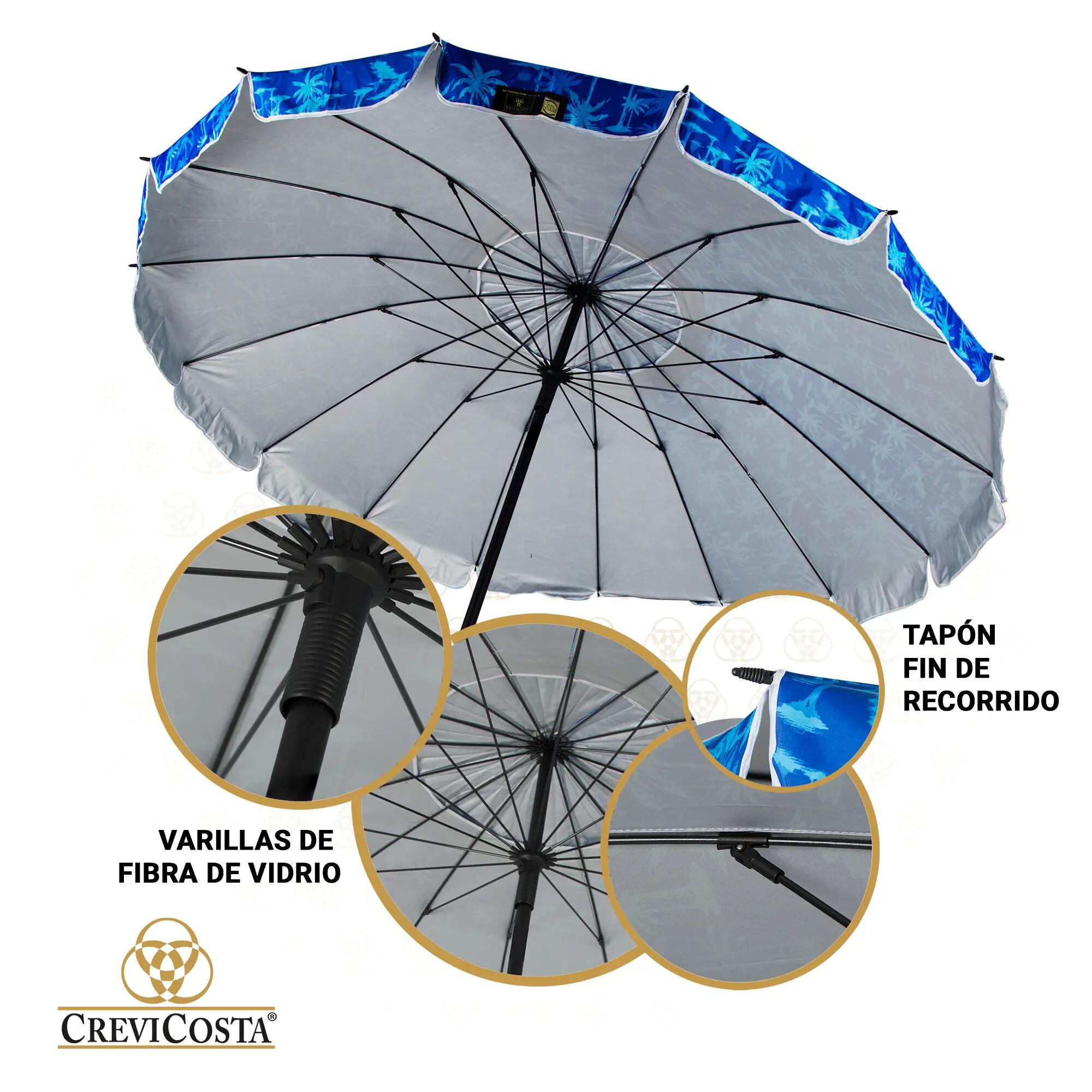 Sombrilla 240 cm NUEVO poste enroscador y colgador - CREVICOSTA Bahamas 4/6