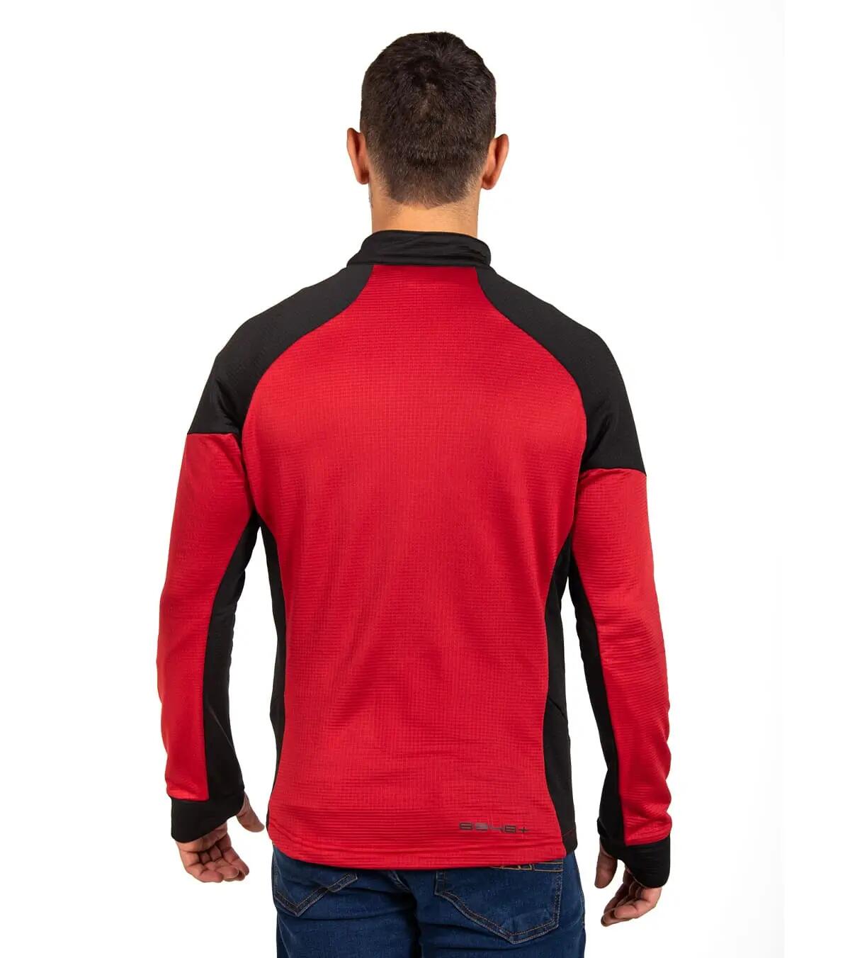 Forro polar Técnico de Montaña Transpirable Hornet Mao Hombre Negro/Rojo 5/5