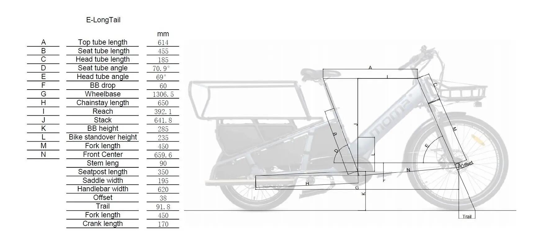 Elektrische cargofiets, Longtaill, SHIMANO 7v, Bereik tot 90km,Accu 48V 13Ah 15/15