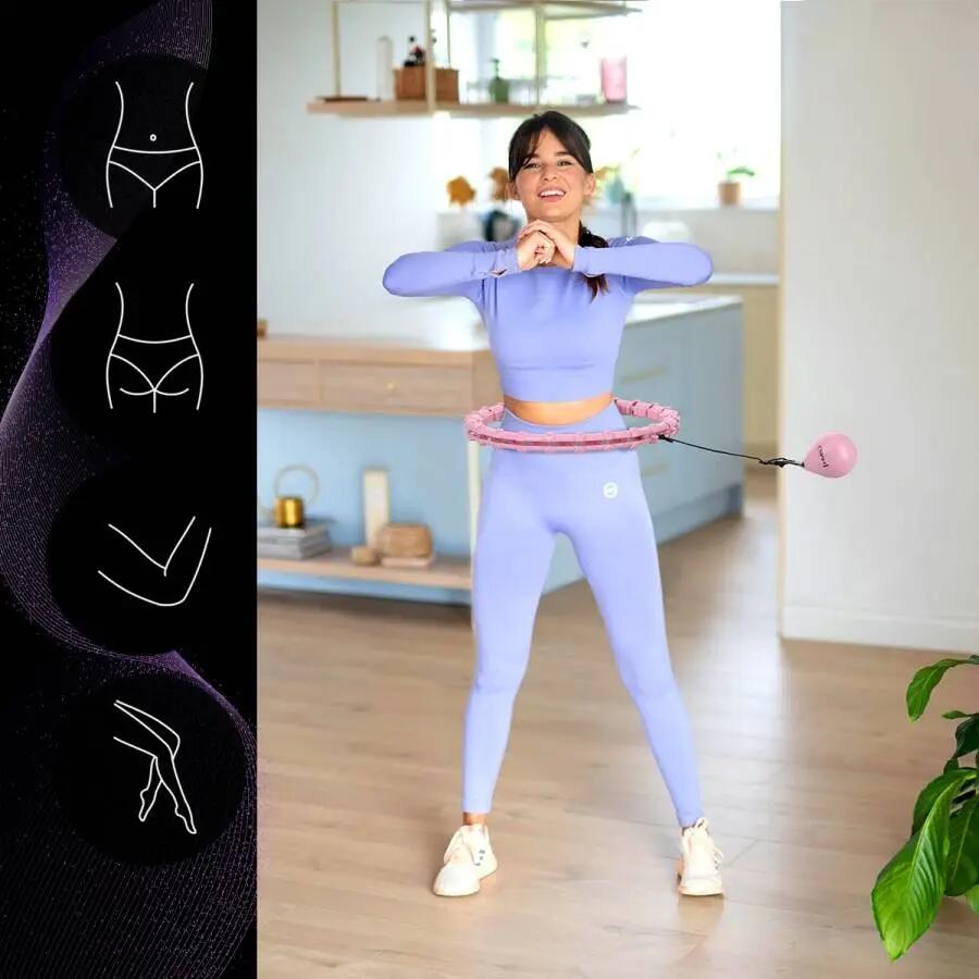 Hula Hoop z Guzikami i Obciążeniem - Różowy 5/10