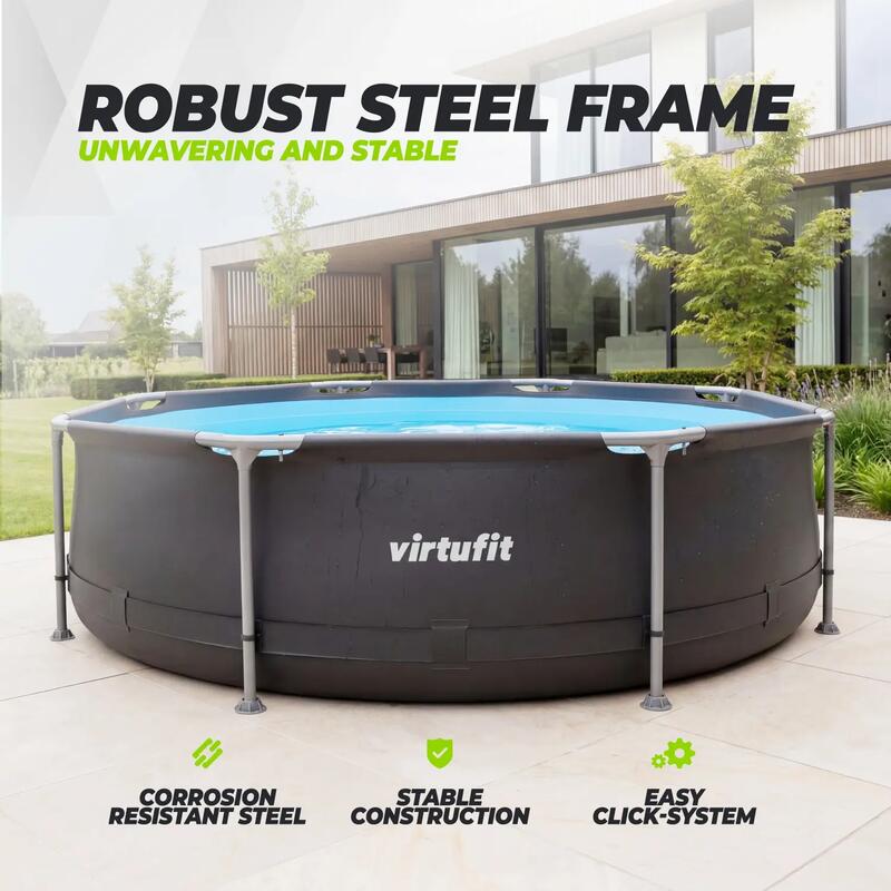 Piscina VirtuFit rotunda  305cm cu sistem filtrare inclus si cadru metalic