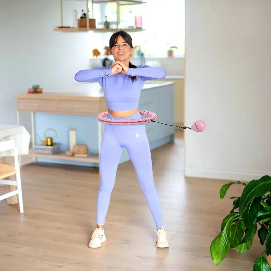 Hula Hoop z Guzikami i Obciążeniem - Różowy 4/10