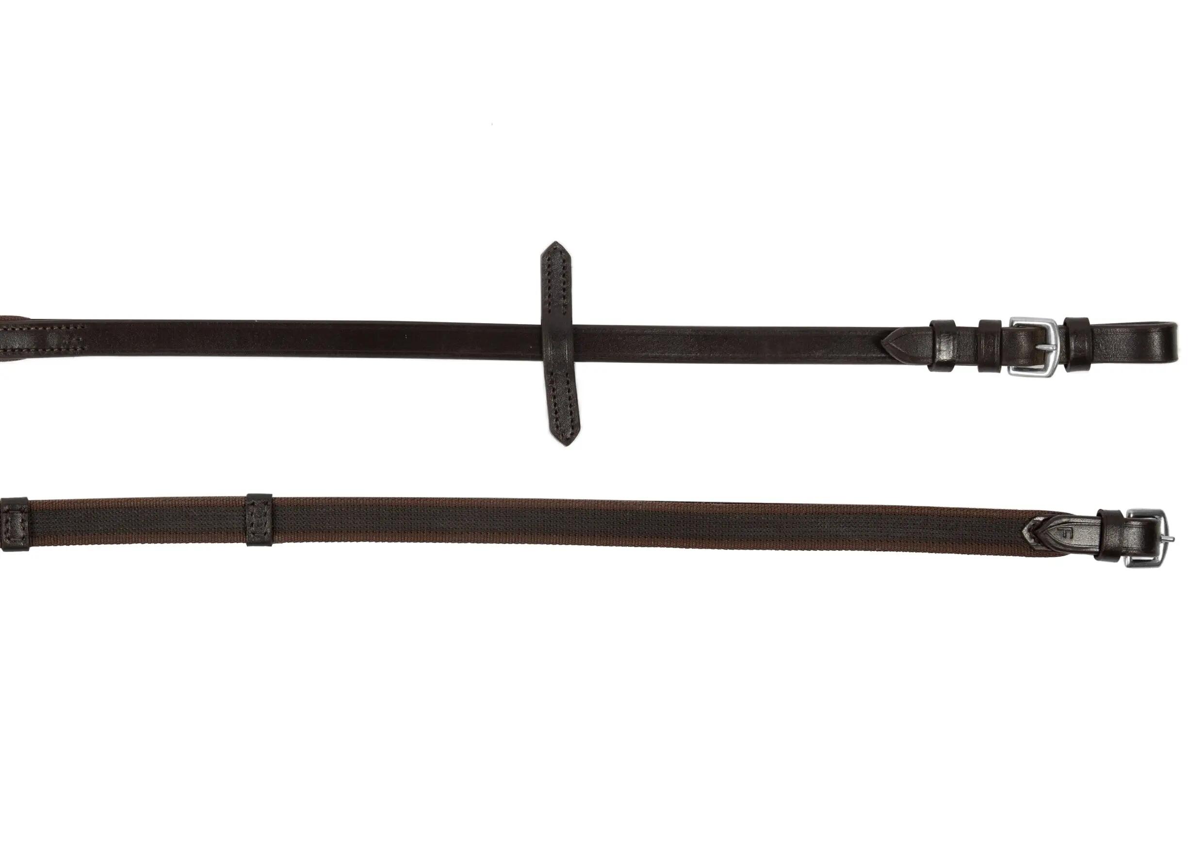 Hans Melzer Zügel feingummiert braun/silber Warmblut 1/1