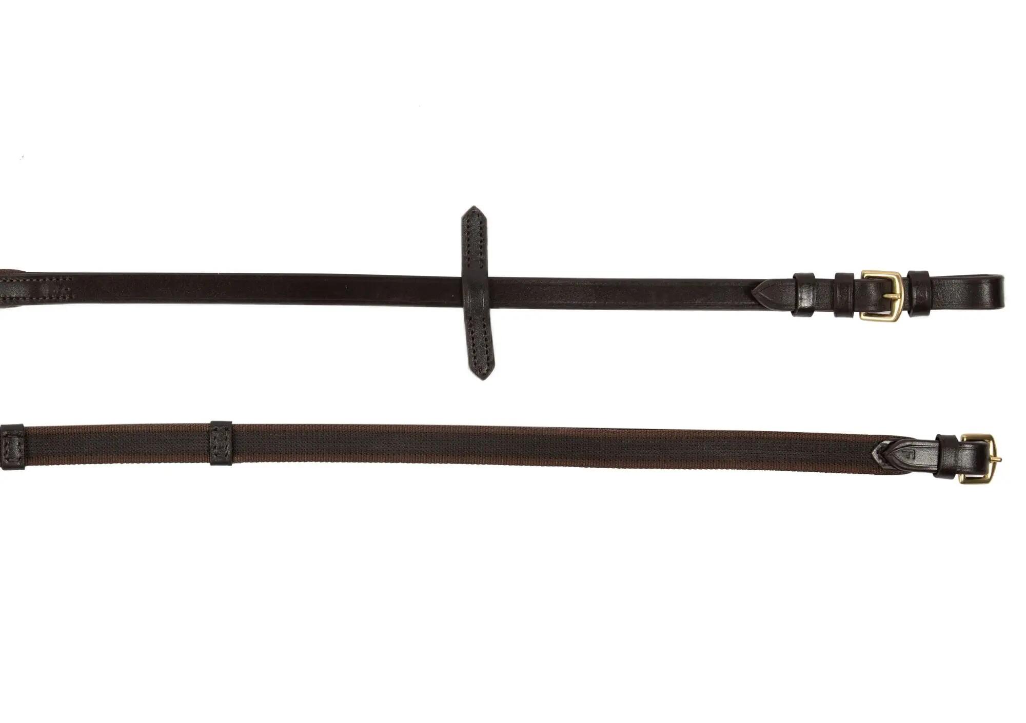 Hans Melzer Zügel feingummiert braun/messing Pony 1/1