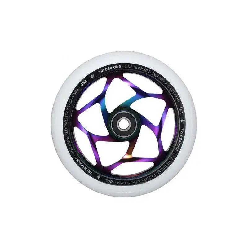Scooter Wheels - Tri Bearing - 120 mm x 30 mm - Oil Slick/White - Blunt Scooters