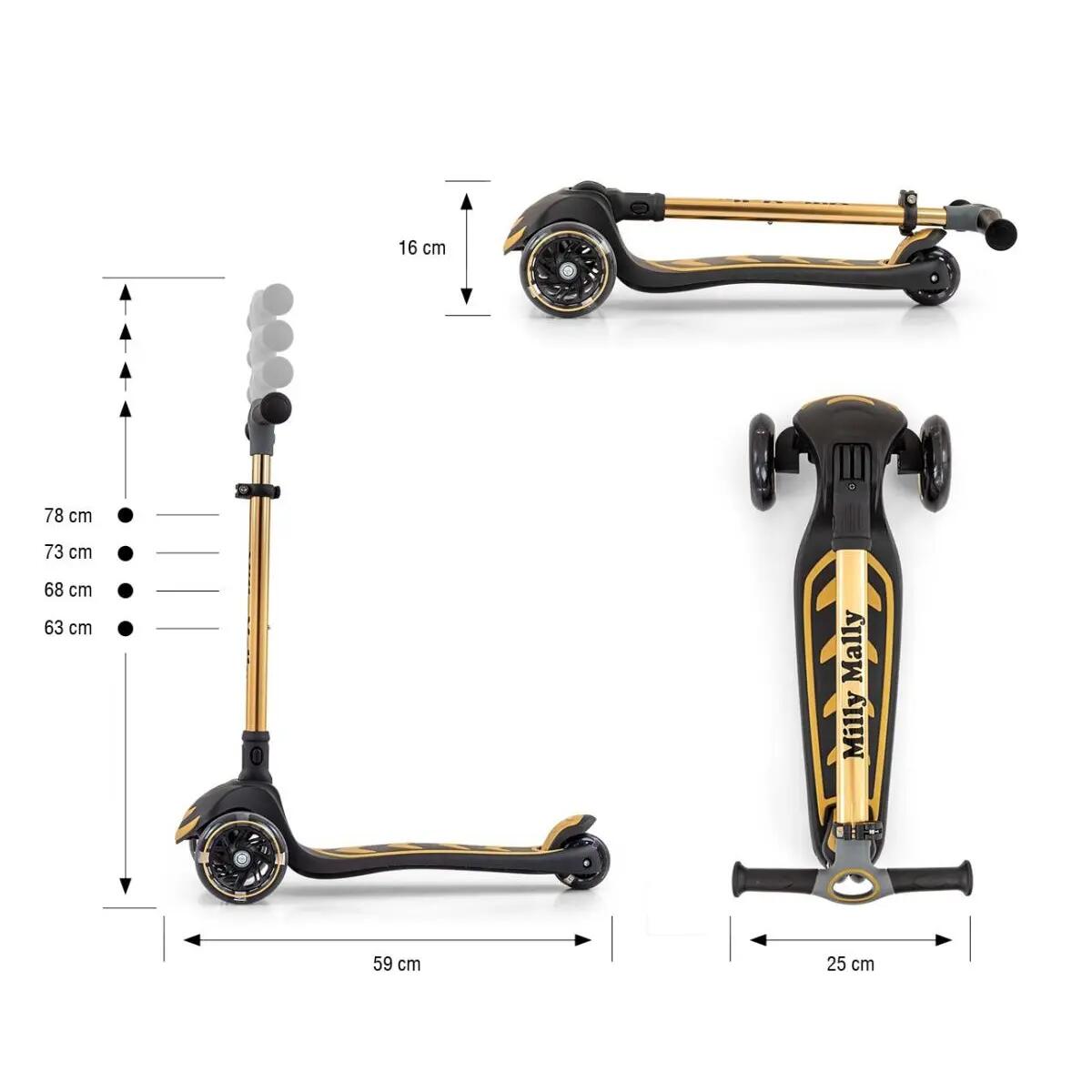 Milly Mally Boogie Gold-Scooter 2/7