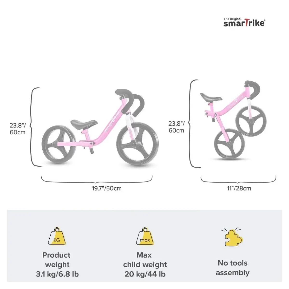 SmarTrike 82 cm Opvouwbare Roze Loopfiets 2/2