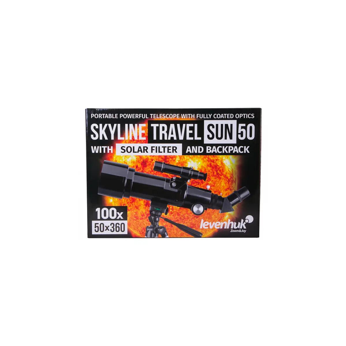Levenhuk Skyline Travel Sun 50 Refractor 135x Nero, Argento 2/5