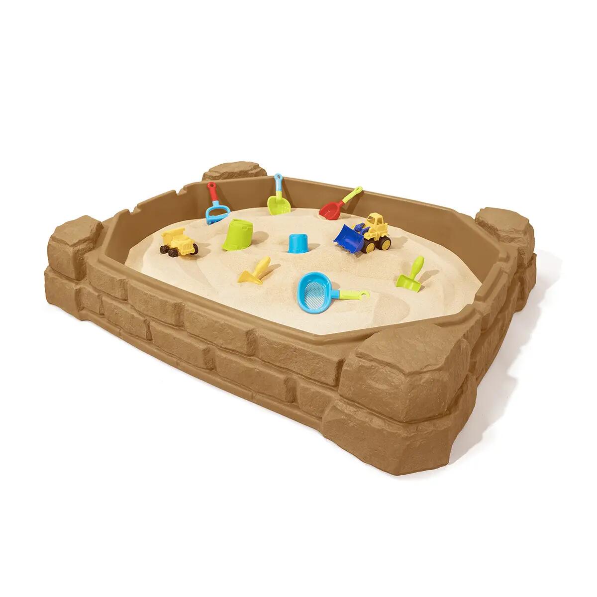 Naturally Playful Zandbak van Kunststof met Deksel en 4 zitjes 2/7
