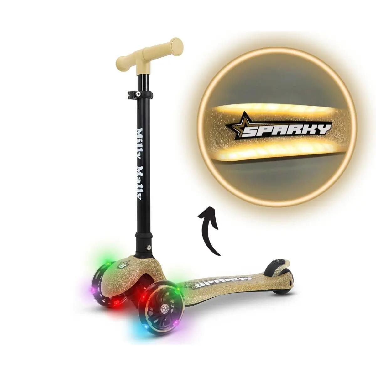Monopattino Sparky Gold con ruote a LED 2/7