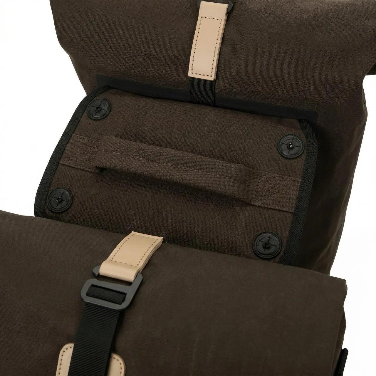 Sacoche double de vélo Convoy Clean imperméable fermeture roll-top marron 4/6