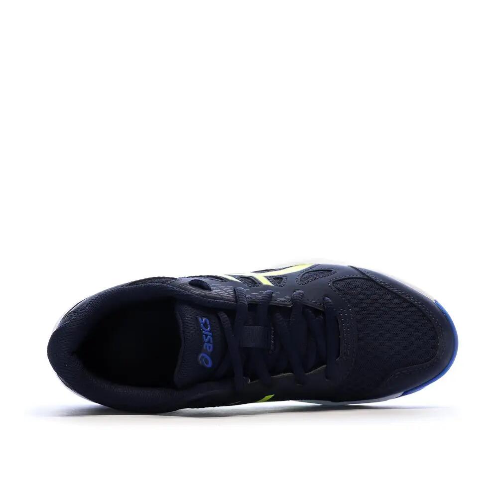 Men's Asics Upcourt 6 Padel Shoes - Navy/Fluoro Yellow 5/7