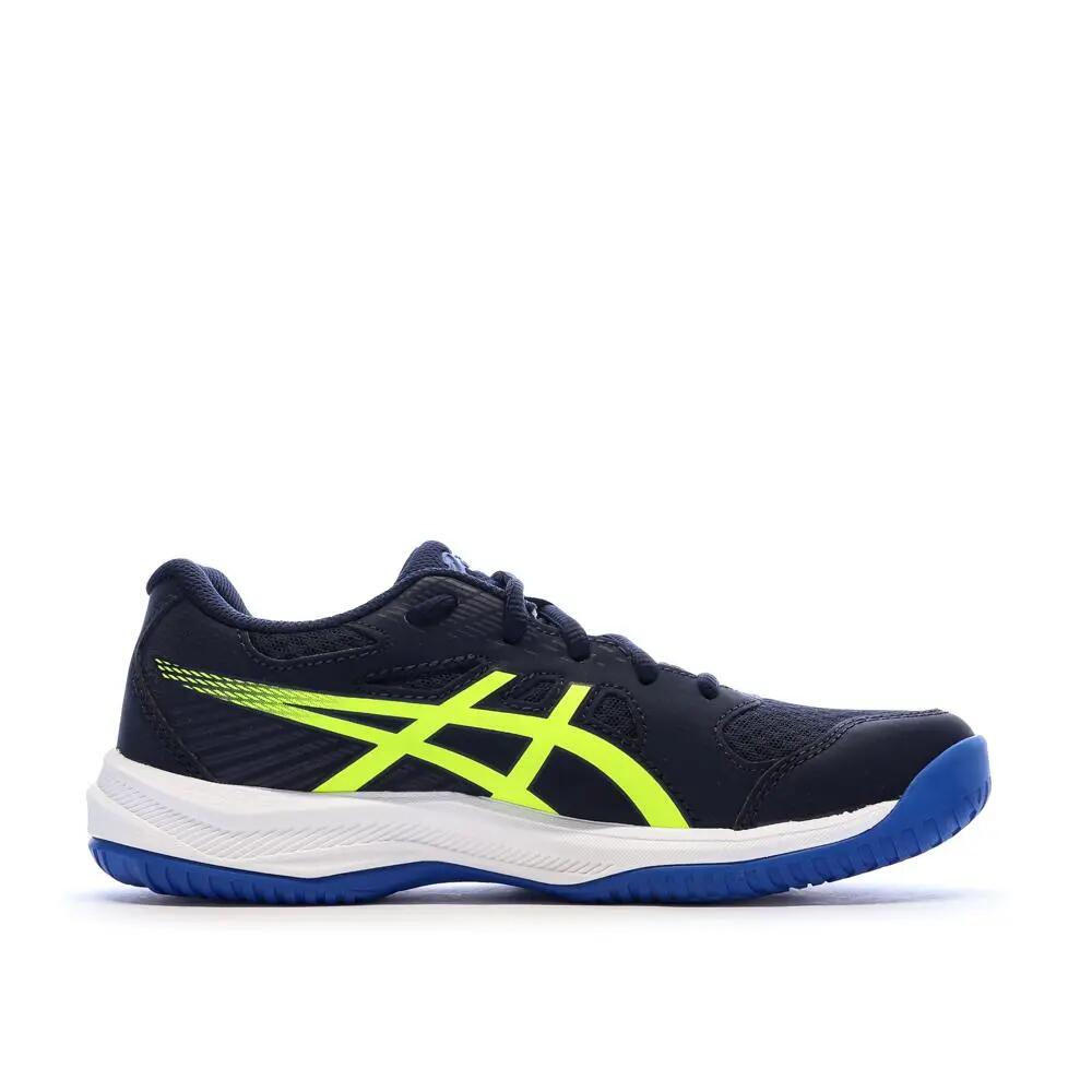 Men's Asics Upcourt 6 Padel Shoes - Navy/Fluoro Yellow 3/7