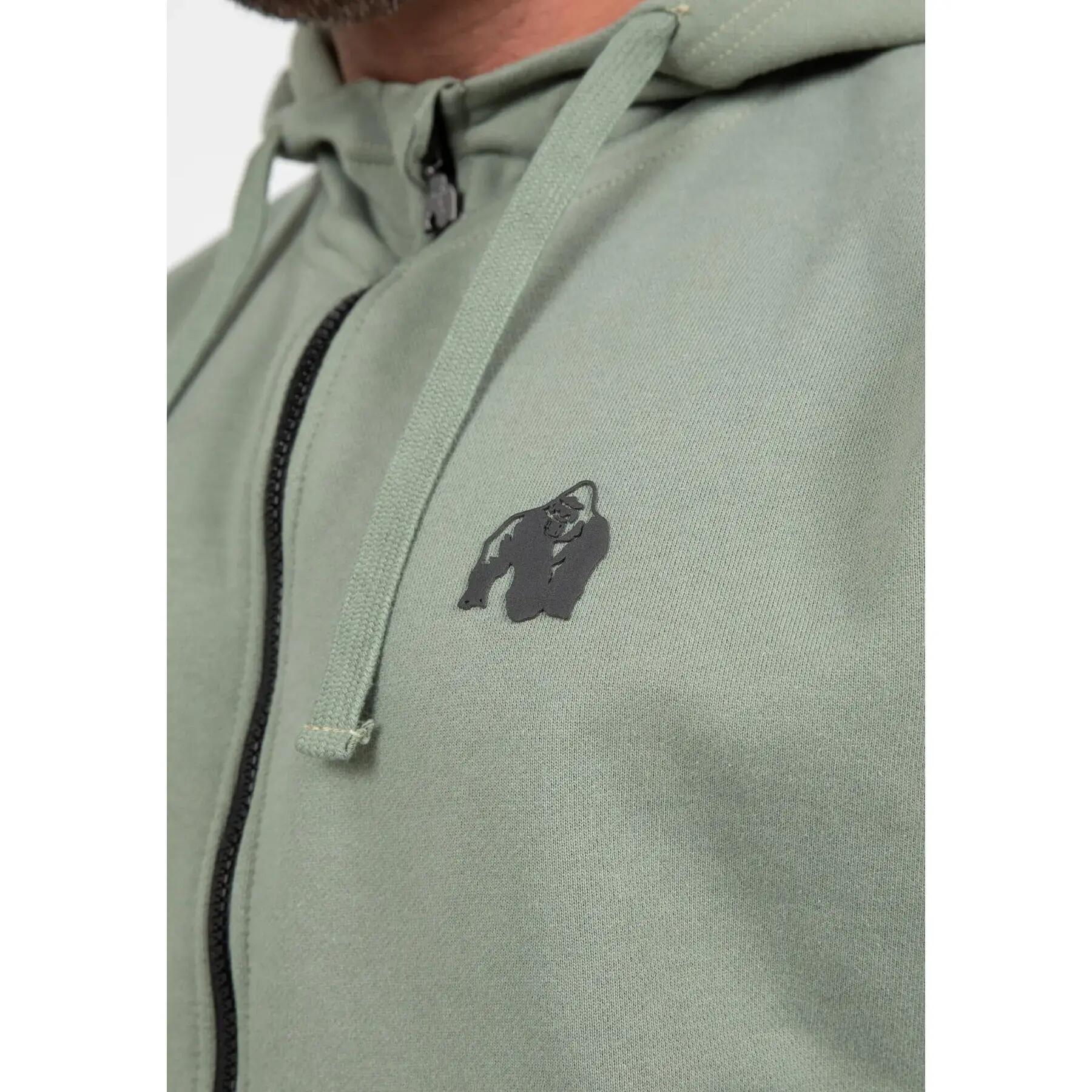 Leon Felpa con cappuccio con zip - Verde 3/6