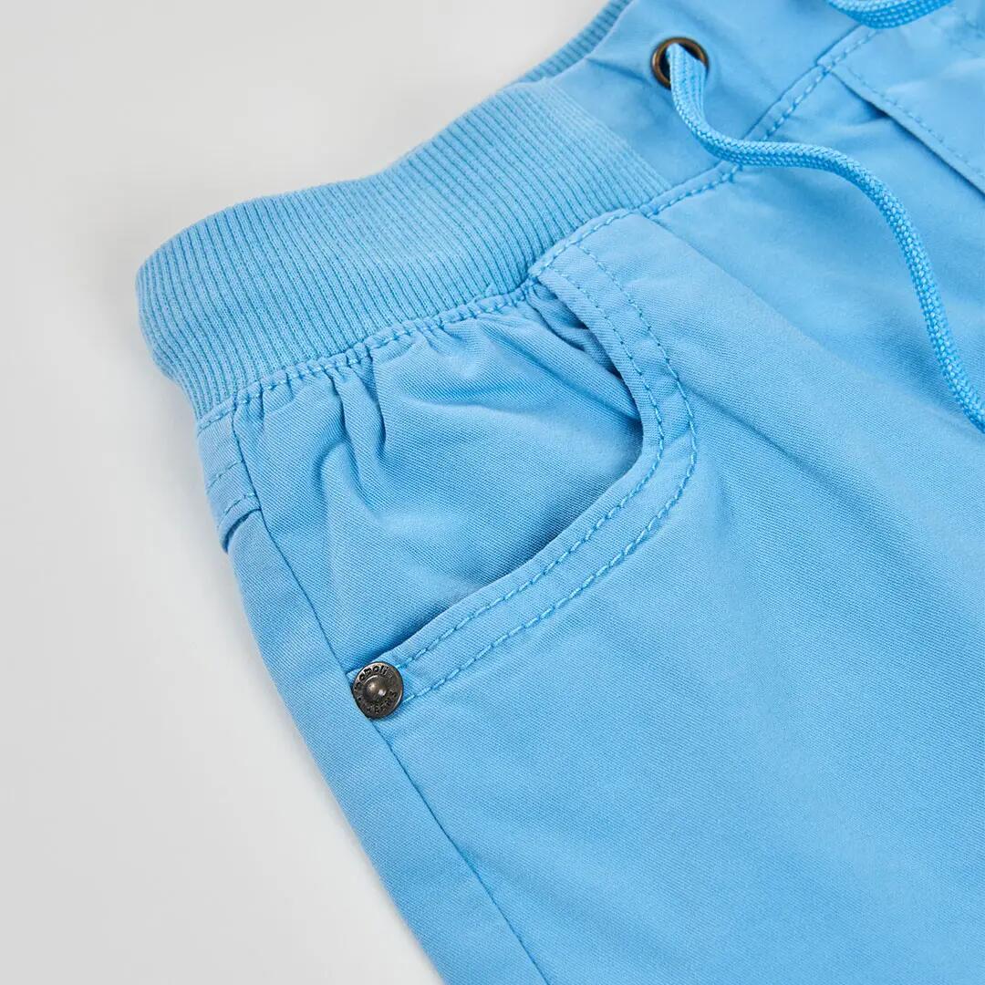 Bermudas de gabardina elástica para niño azules 3/4