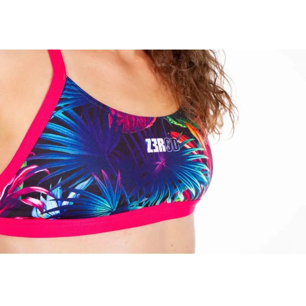 Z3R0D - sutien Costum baie femei two pieces - verde roz albastru tropadelic 5/5