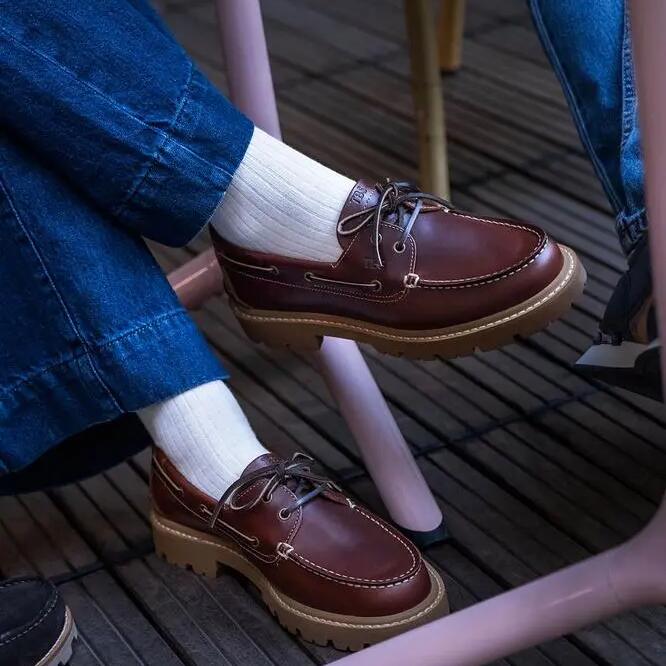 Women's leather boat shoes TBS Lazaria