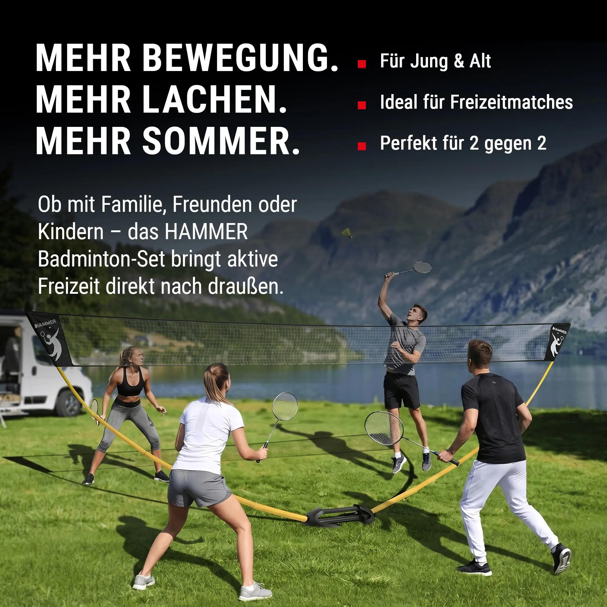 Badminton-Set, mobil, mit Rucksack und Courtline 8/8